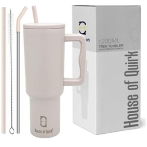 Steel Tumbler with Lid and Straw