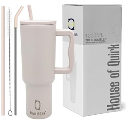 Steel Tumbler with Lid and Straw